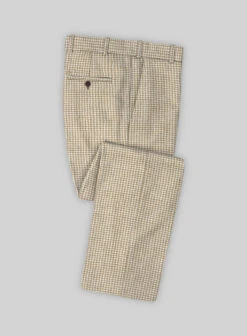 Highlander Heavy Beige Houndstooth Tweed Pants
