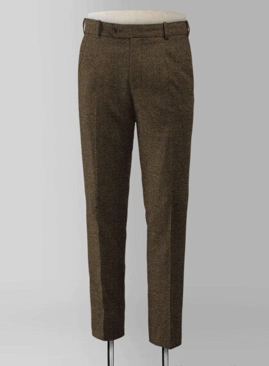 Bottle Brown Herringbone Tweed Suit - Image 5