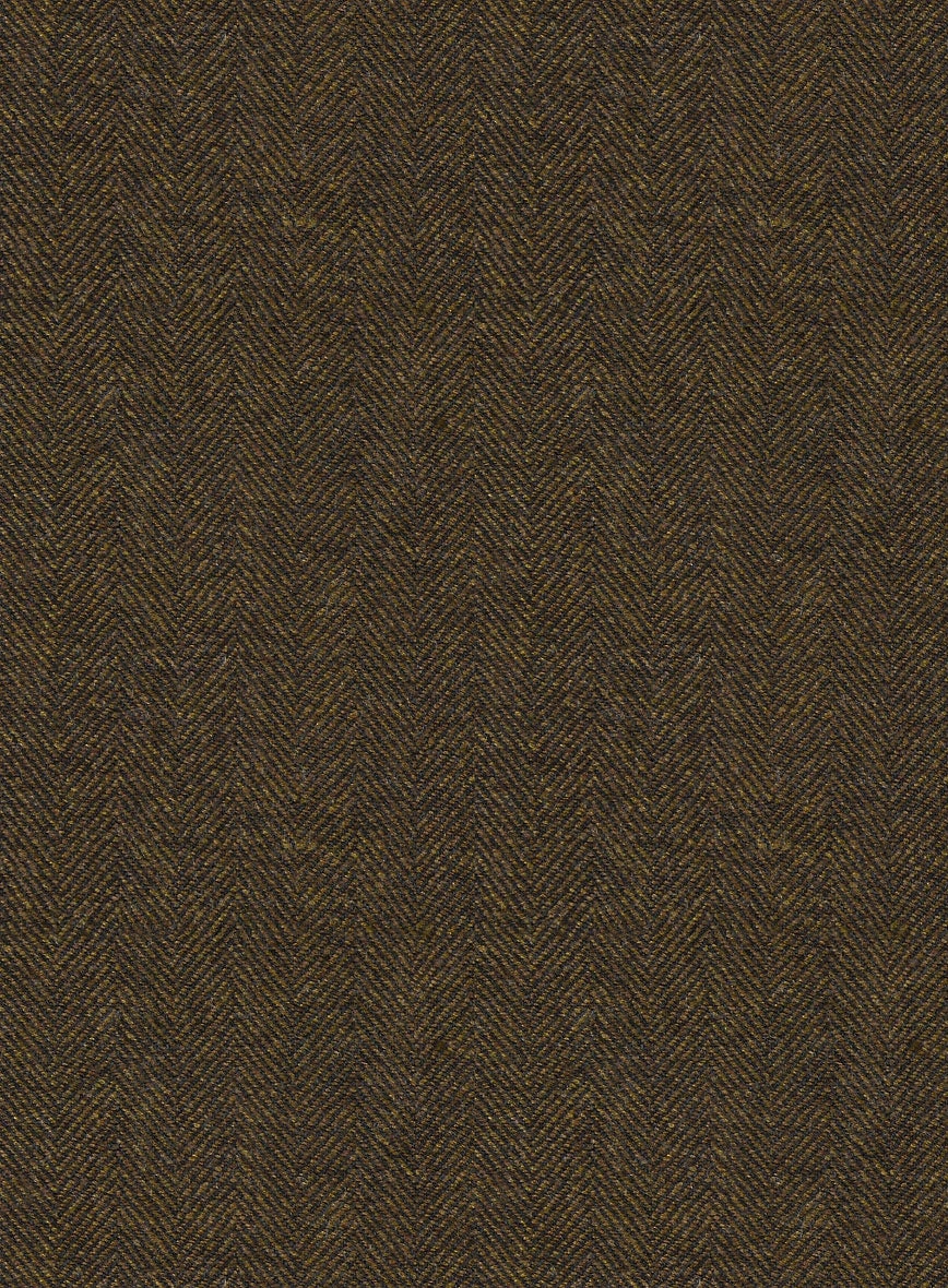 Bottle Brown Herringbone Tweed Suit - Image 7