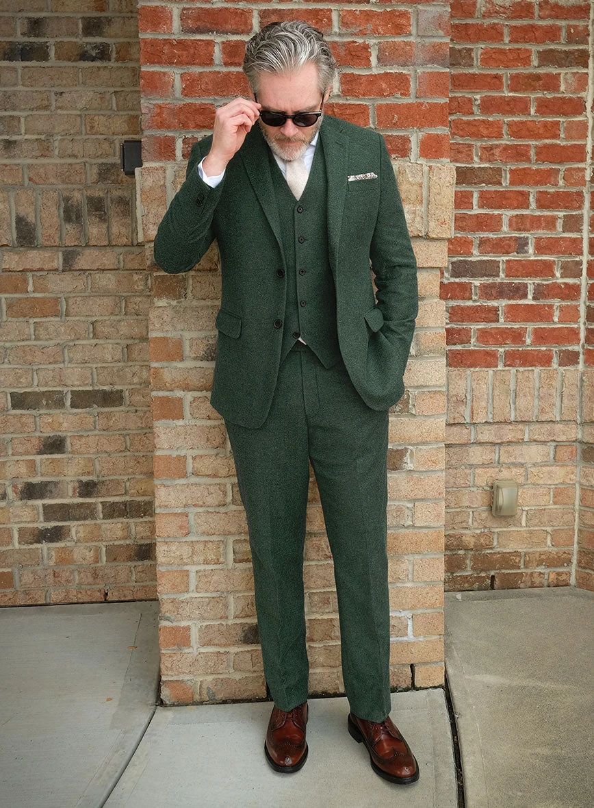 Bottle Green Herringbone Tweed Suit - Image 4
