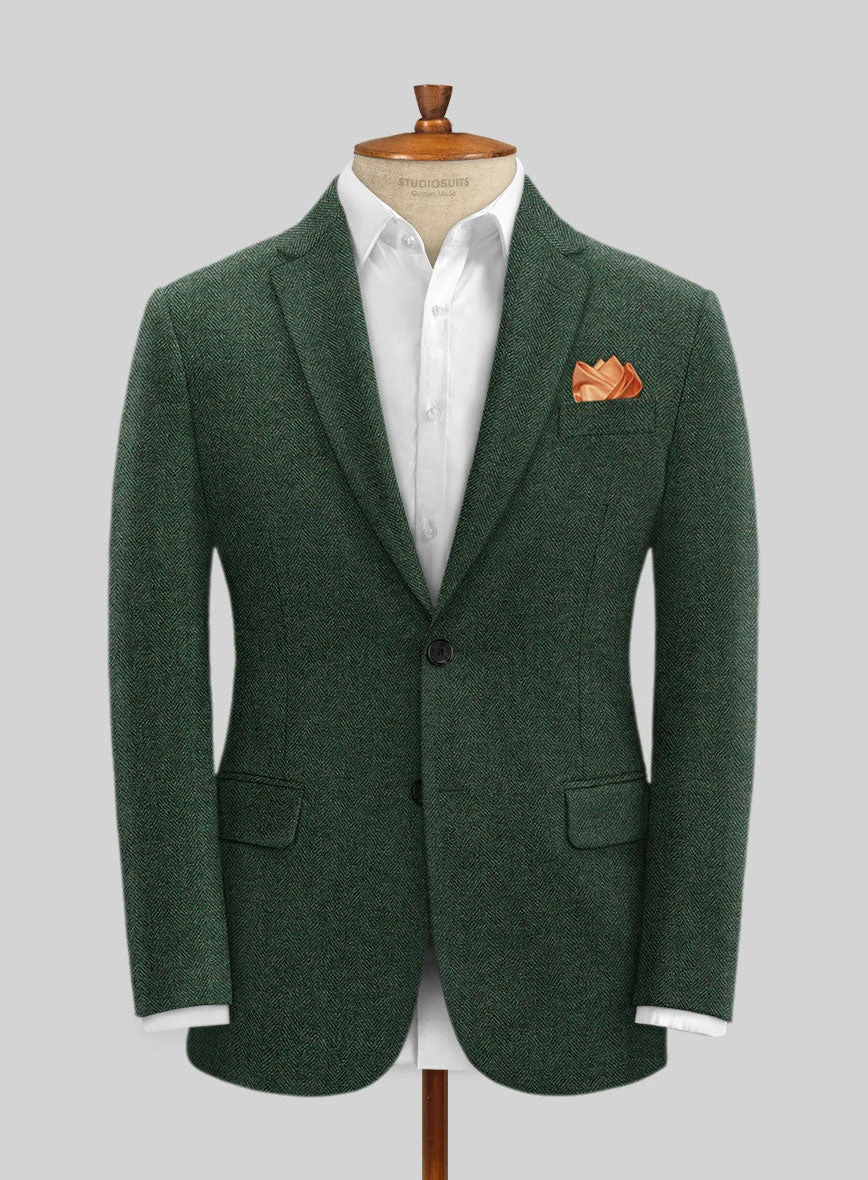 Bottle Green Herringbone Tweed Suit - Image 5