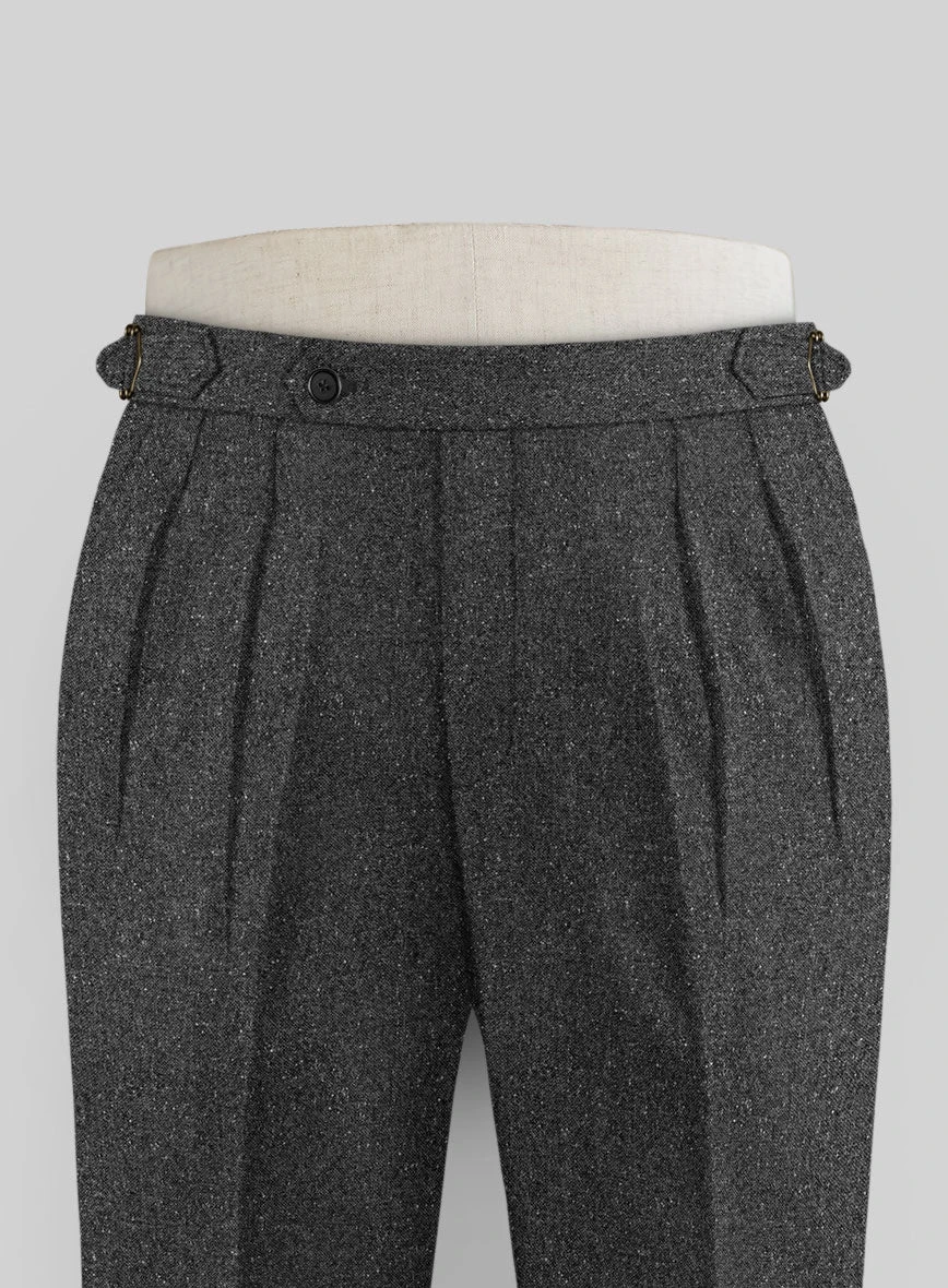 Charcoal Flecks Donegal Tweed Highland Trousers - Image 2