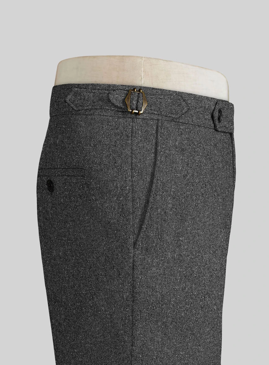 Charcoal Flecks Donegal Tweed Highland Trousers - Image 3