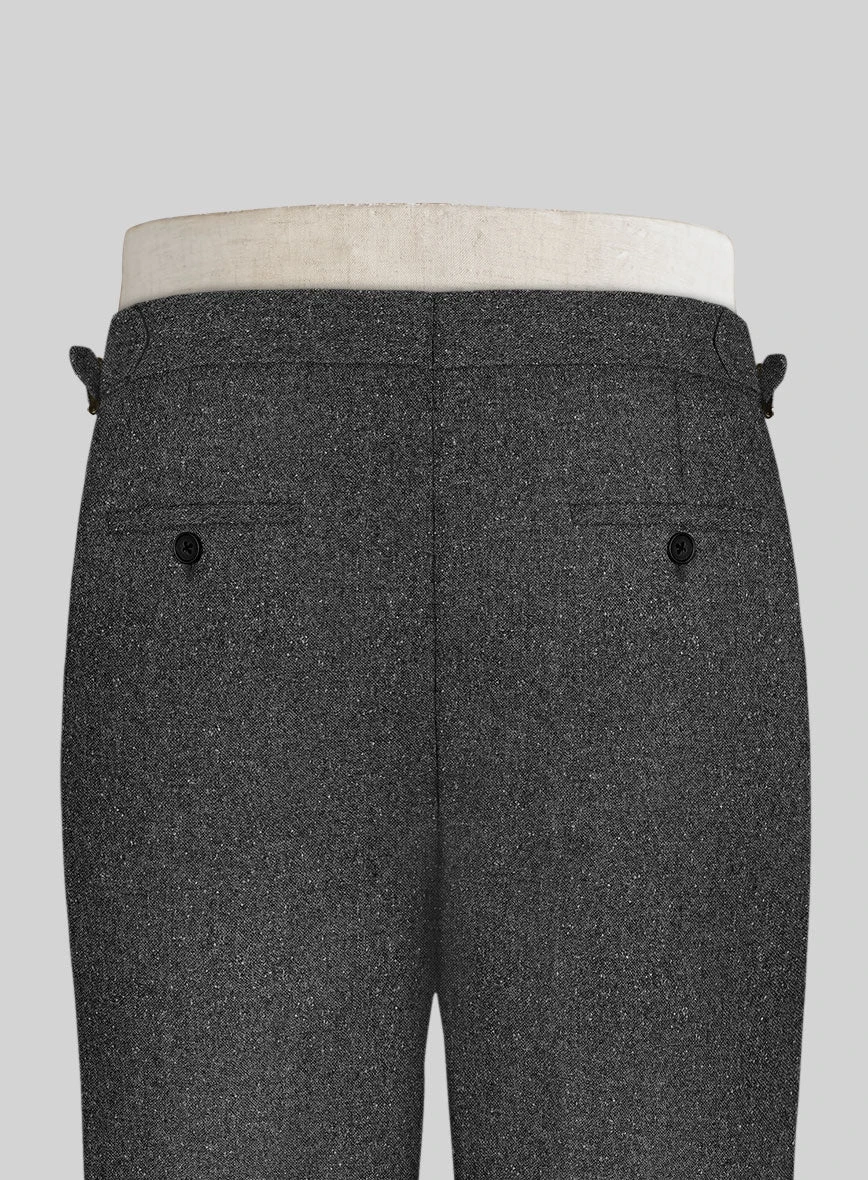 Charcoal Flecks Donegal Tweed Highland Trousers - Image 4