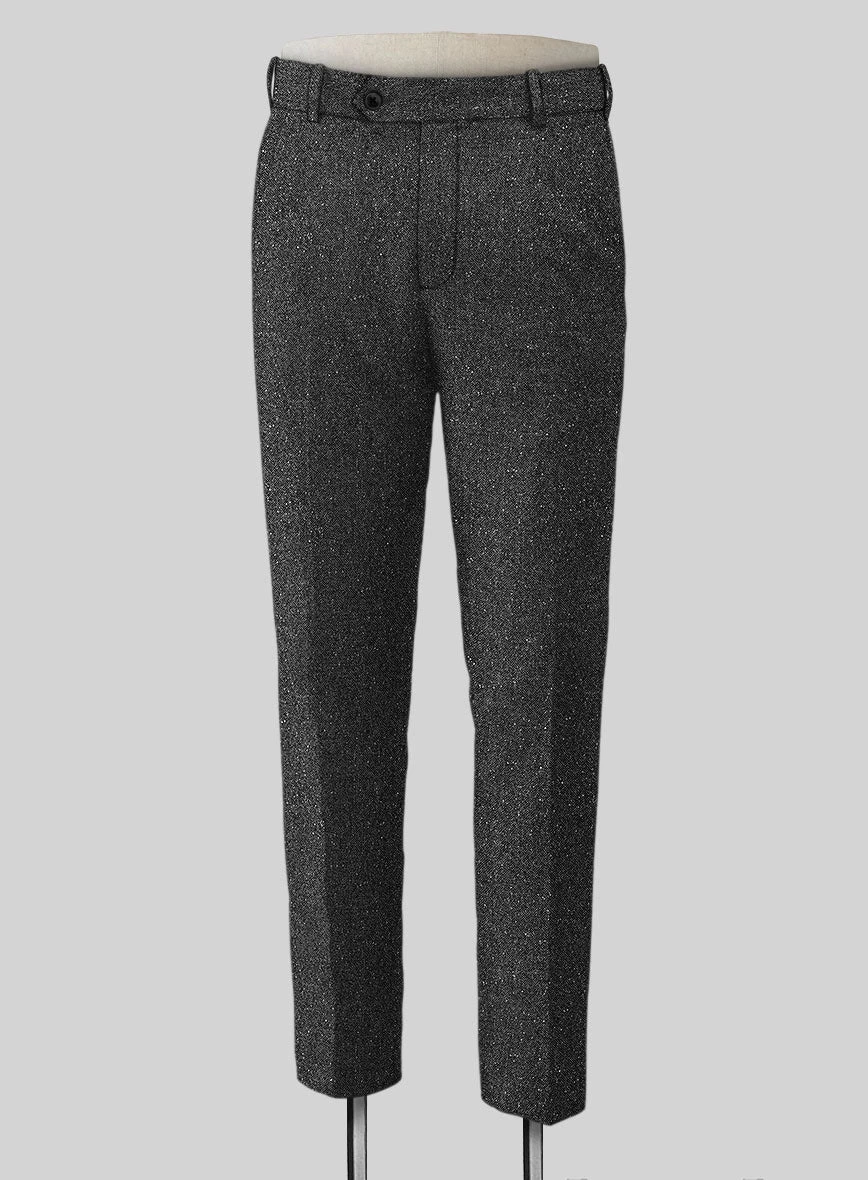 Charcoal Flecks Donegal Tweed Pants - Image 2