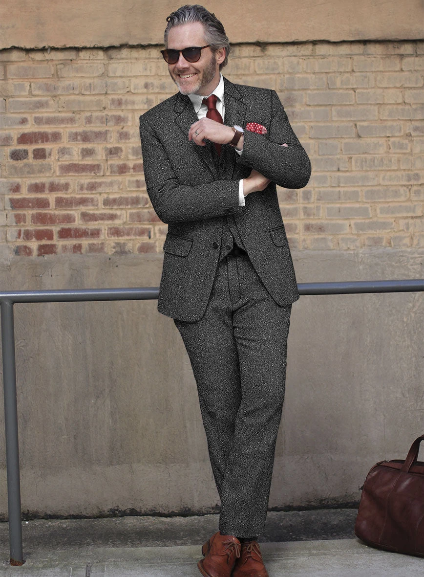 Charcoal Flecks Donegal Tweed Suit - Image 2