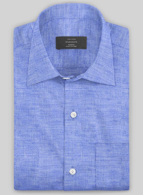 European Jordy Blue Linen Shirt