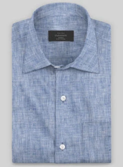 European Smalt Blue Linen Shirt