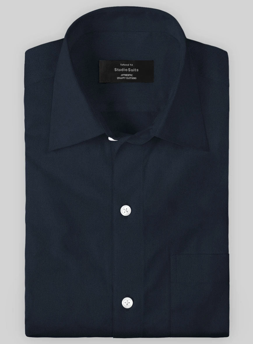 Giza Navy Blue Cotton Shirt