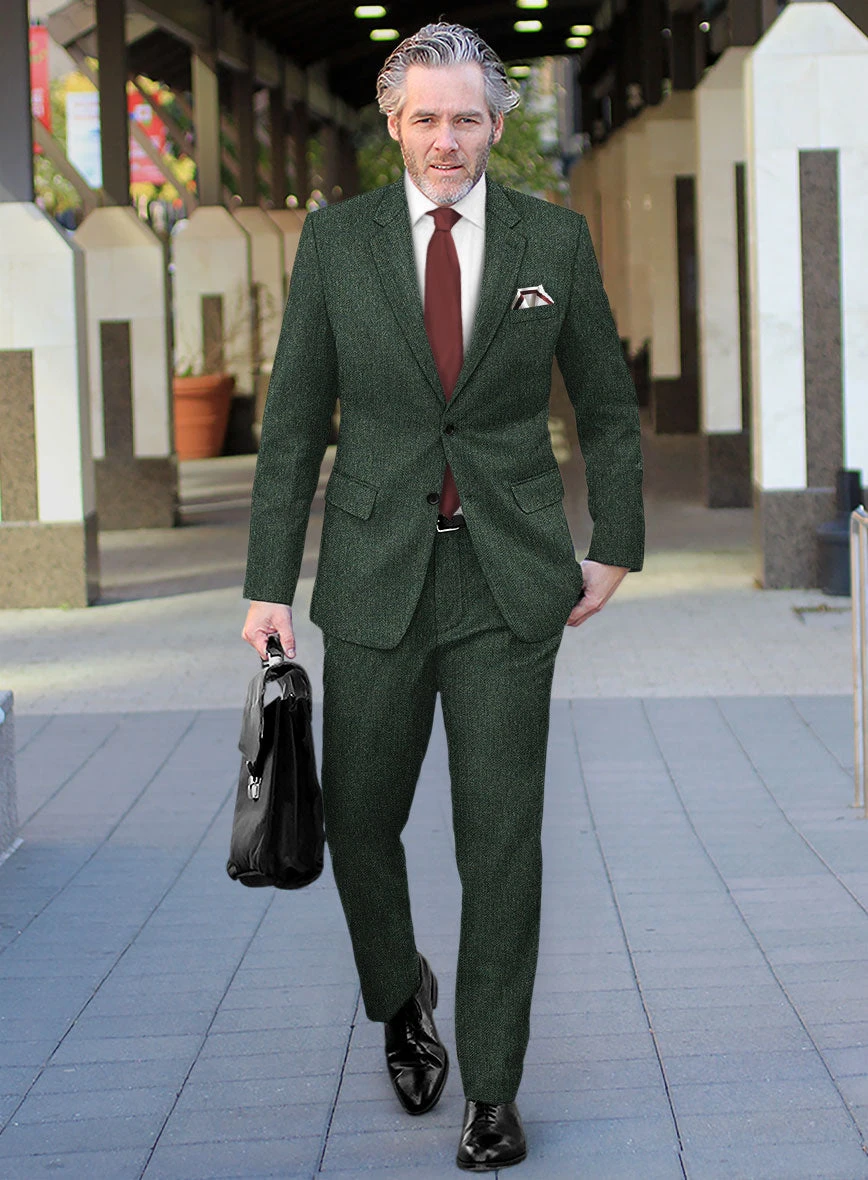 Haberdasher Green Tweed Suit - Image 2