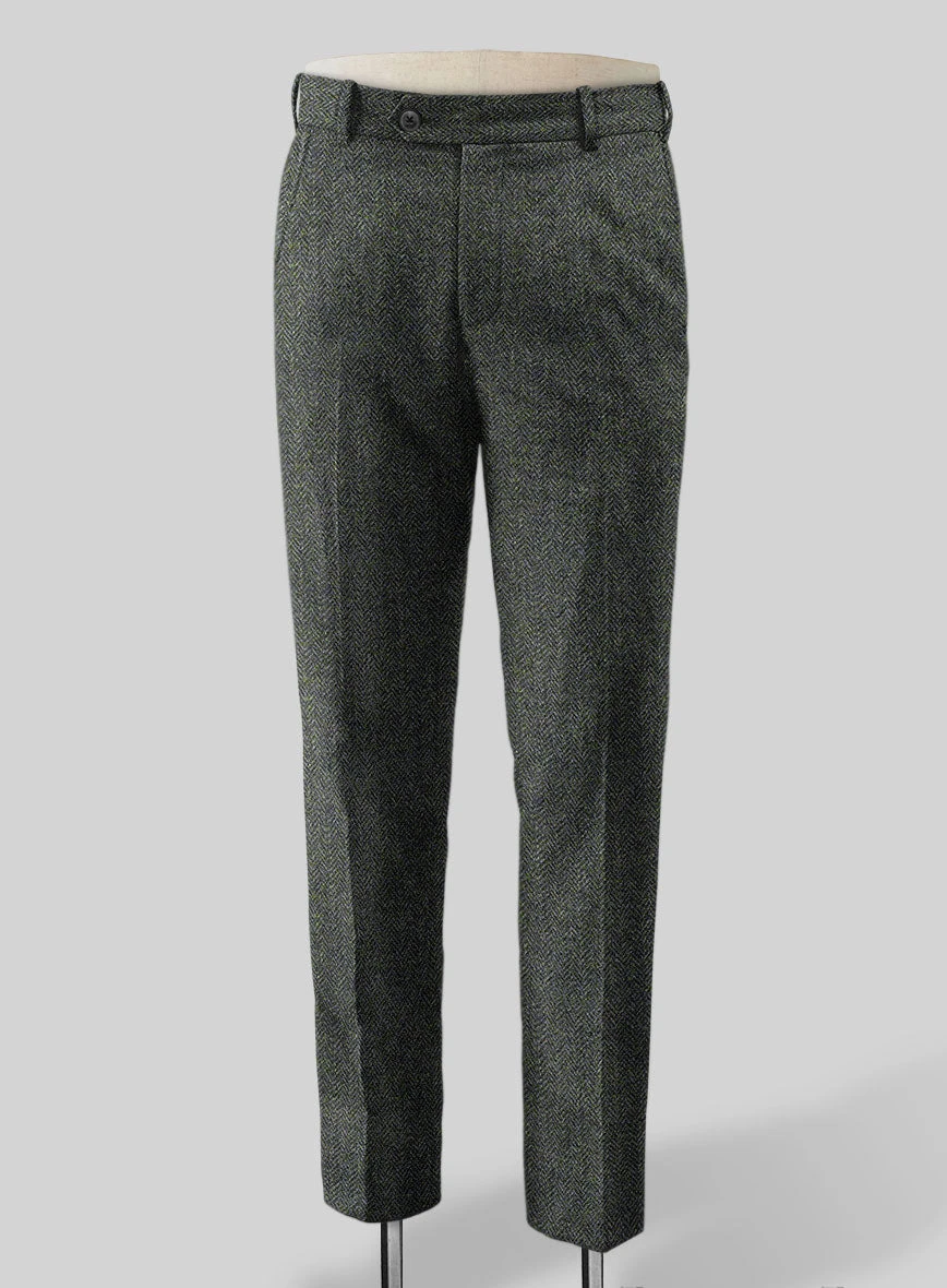 Harris Tweed Ridge Blue Herringbone Pants - Image 2