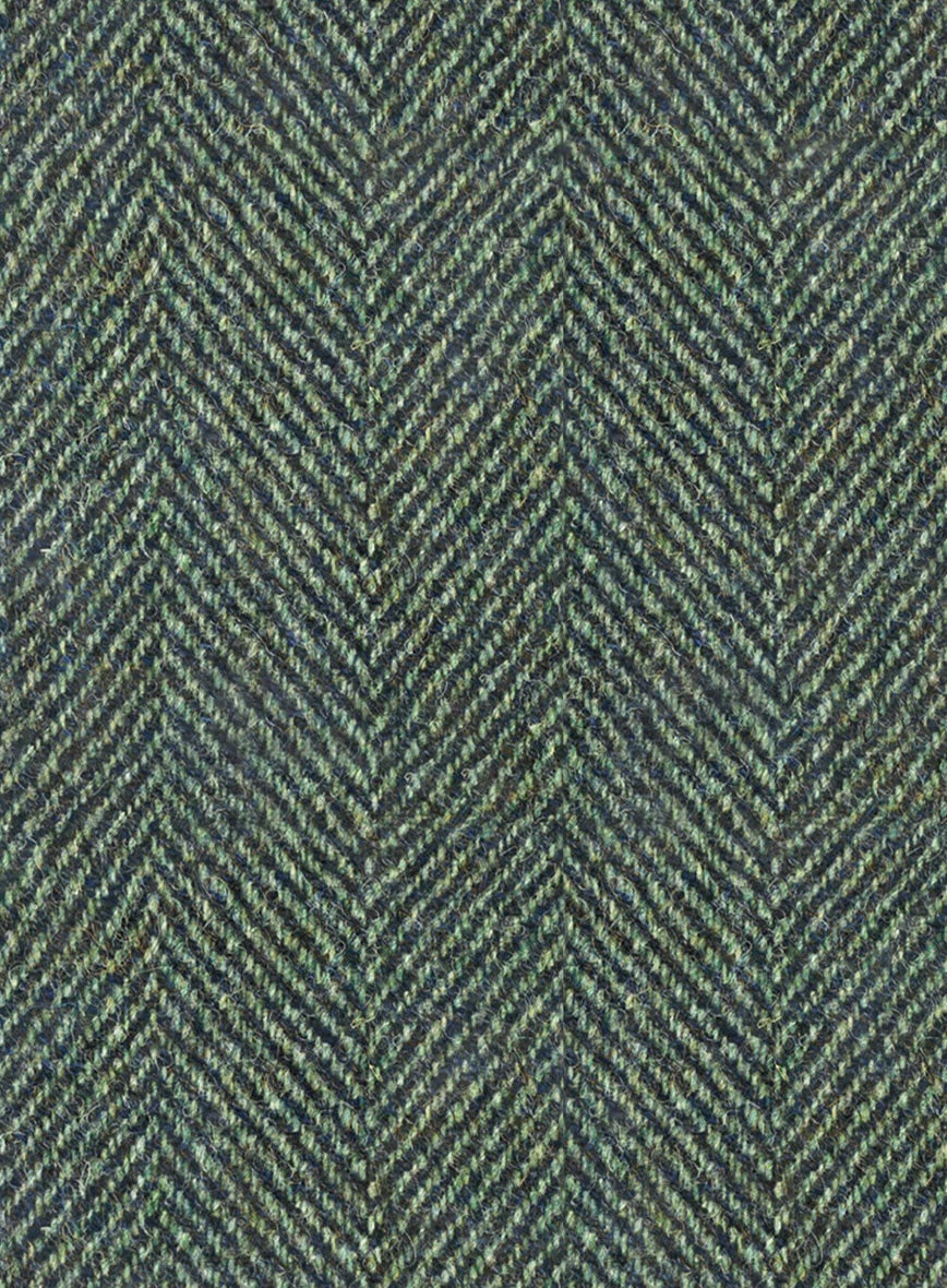 Harris Tweed Wide Herringbone Green Pants - Image 3
