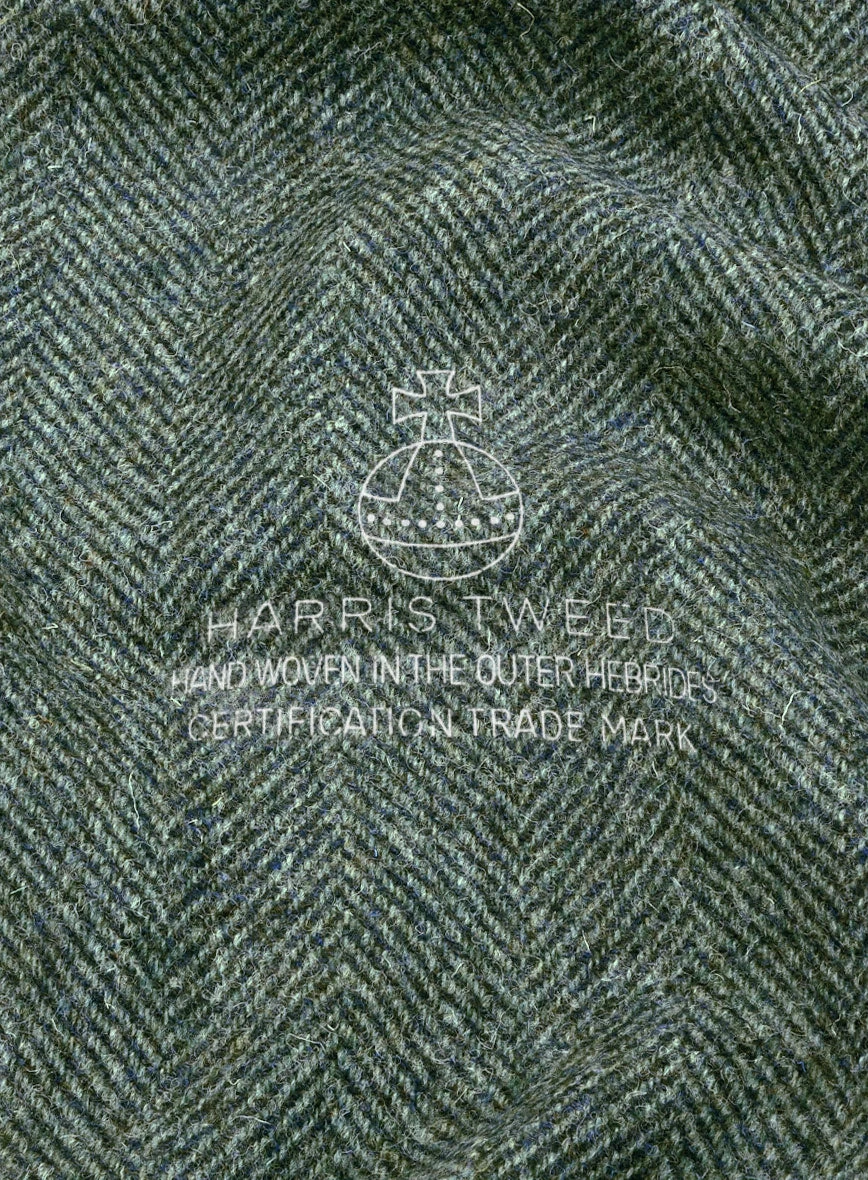 Harris Tweed Wide Herringbone Green Pants - Image 4