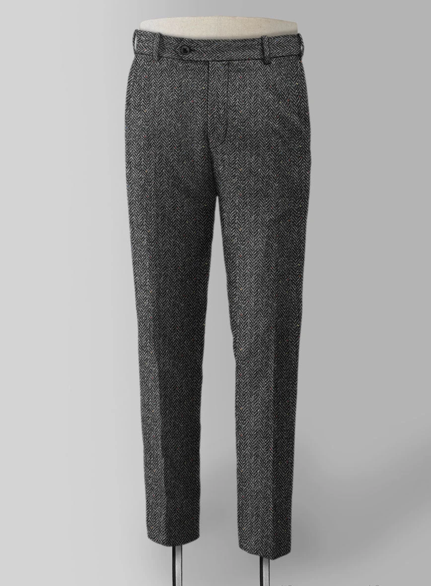 Harris Tweed Charcoal Chevron Pants - Image 2