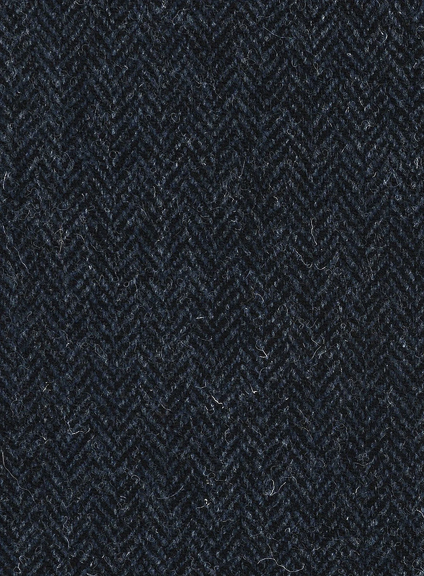 Harris Tweed Dark Blue Herringbone Highland Trousers - Image 2