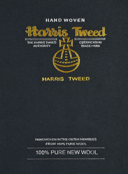 Harris Tweed Dark Blue Herringbone Highland Trousers - Image 6