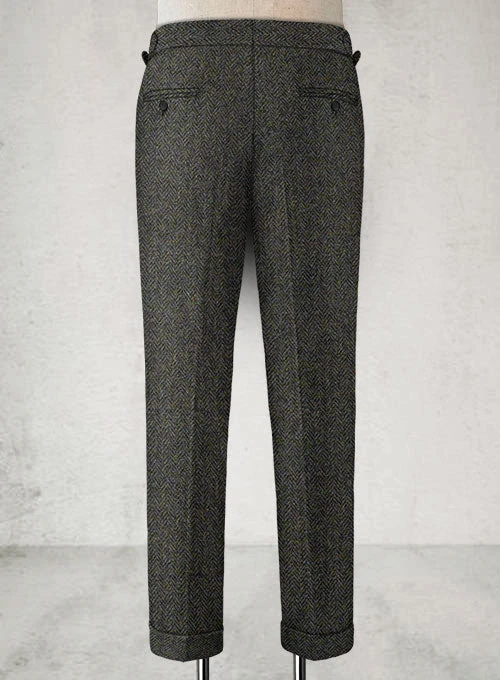 Harris Tweed Ridge Blue Herringbone Highland Trousers - Image 8