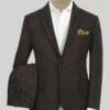 Highlander Heavy Dark Brown Herringbone Tweed Suit