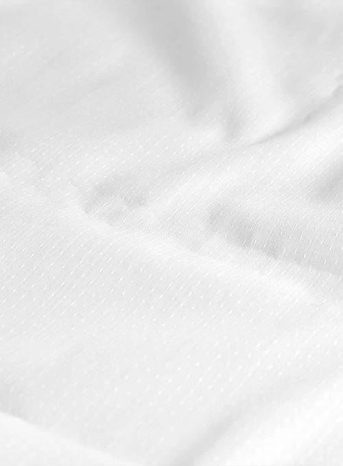 Italian Cotton Dobby Ishola White Shirt - Image 3