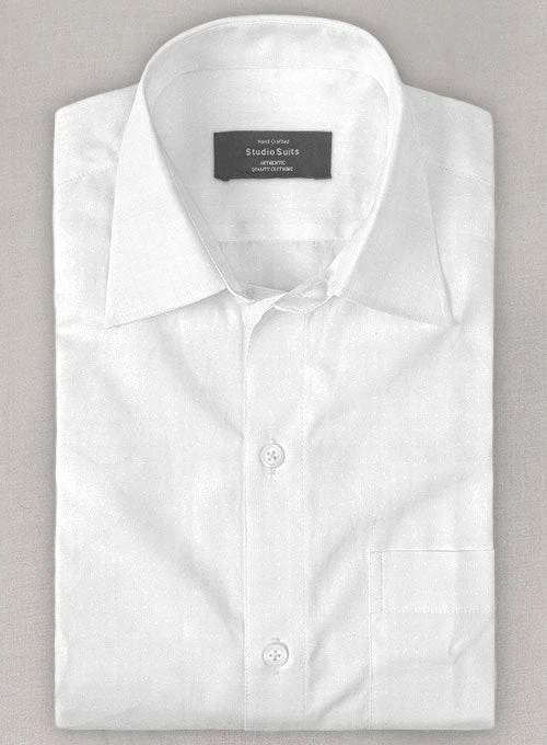 Italian Cotton Dobby Ishola White Shirt