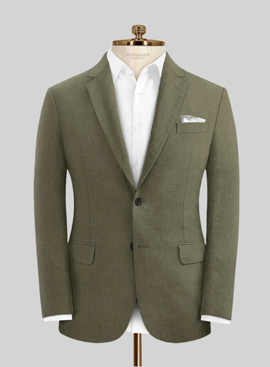 Italian French Green Linen Suit - Image 3