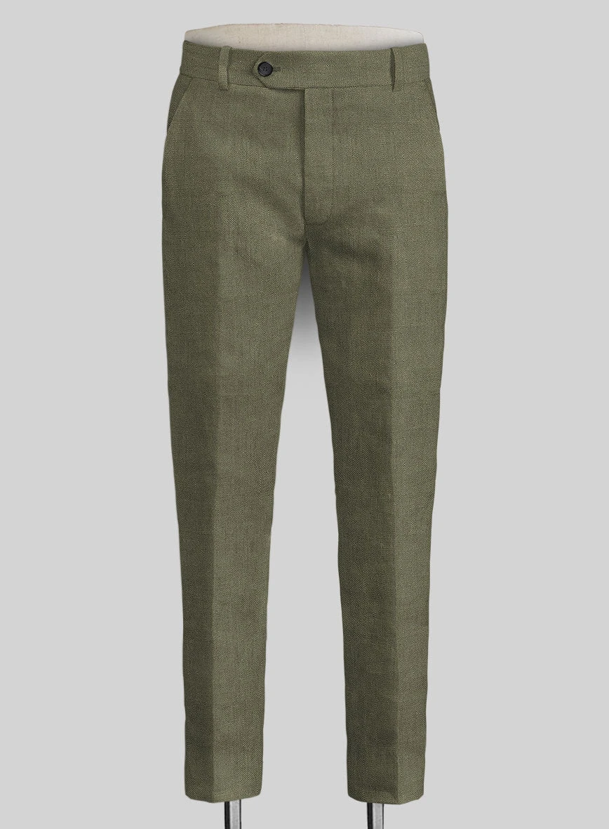 Italian French Green Linen Suit - Image 4