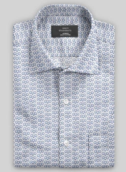 Italian Handcuffs Blue Summer Linen Shirt