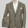 Italian Highlander Stone Beige Herringbone Tweed Suit