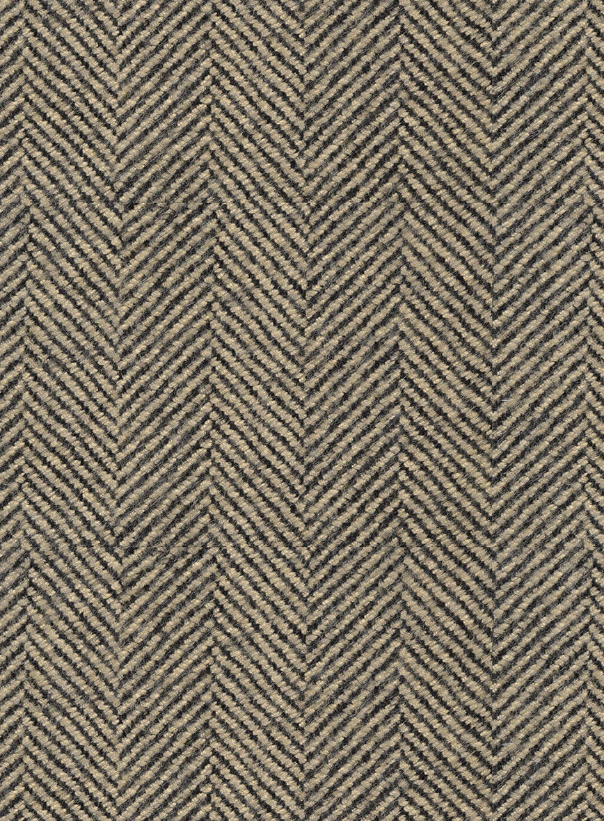 Italian Highlander Stone Beige Herringbone Tweed Suit - Image 8