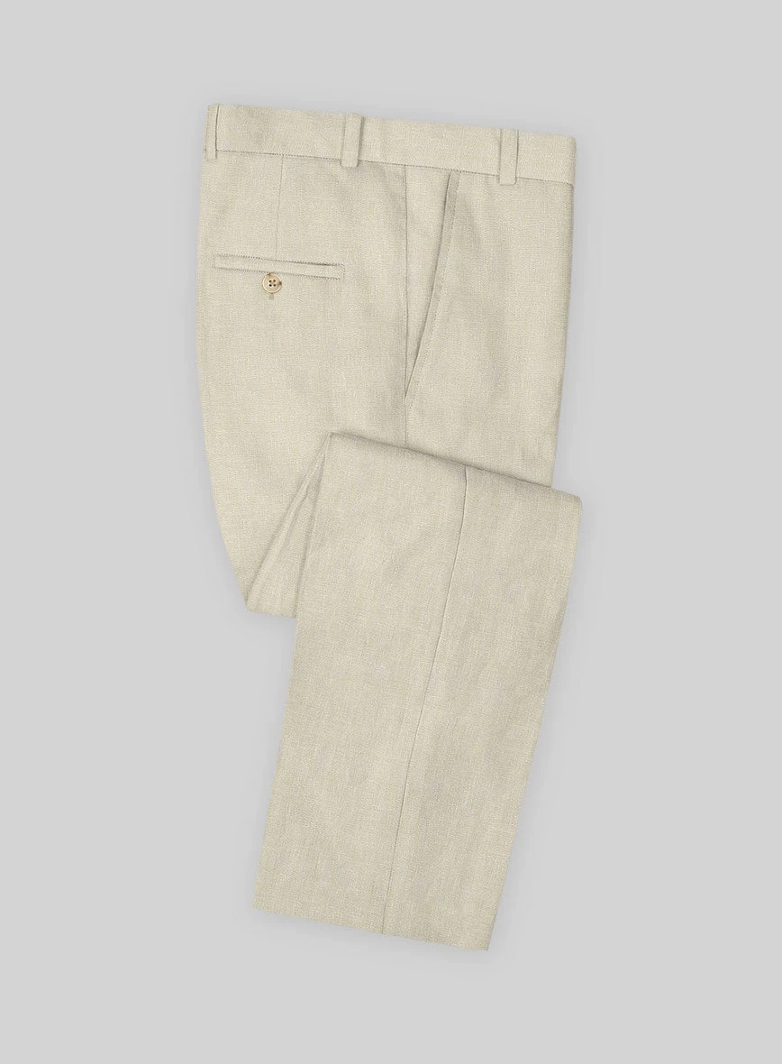 Italian Prato Beige Linen Suit - Image 5