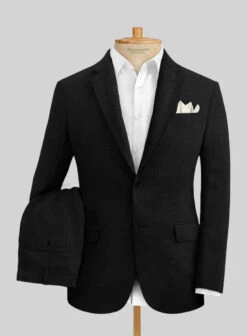 Italian Prato Black Linen Suit