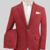 Italian Prato Burgundy Linen Suit