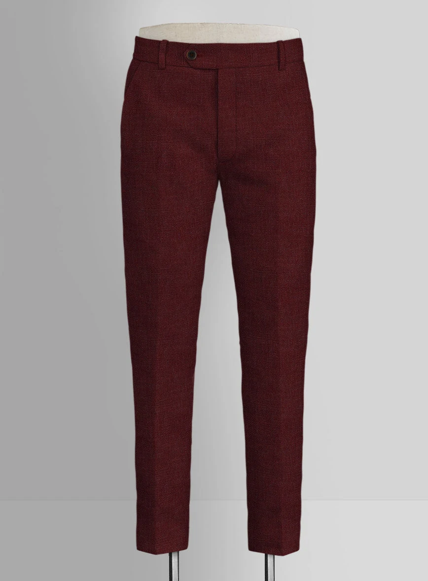 Italian Prato Maroon Linen Suit - Image 4