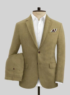 Italian Prato Tan Linen Suit
