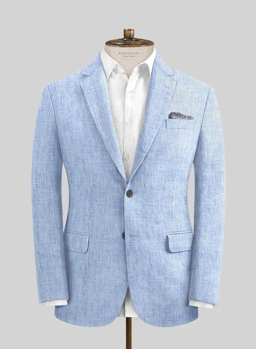 Italian Sky Blue Linen Suit - Image 3