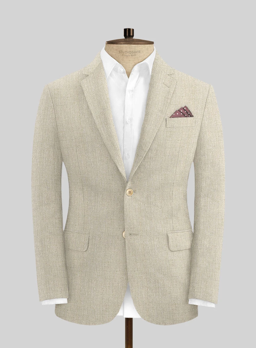 Italian Vintage Beige Linen Suit - Image 3