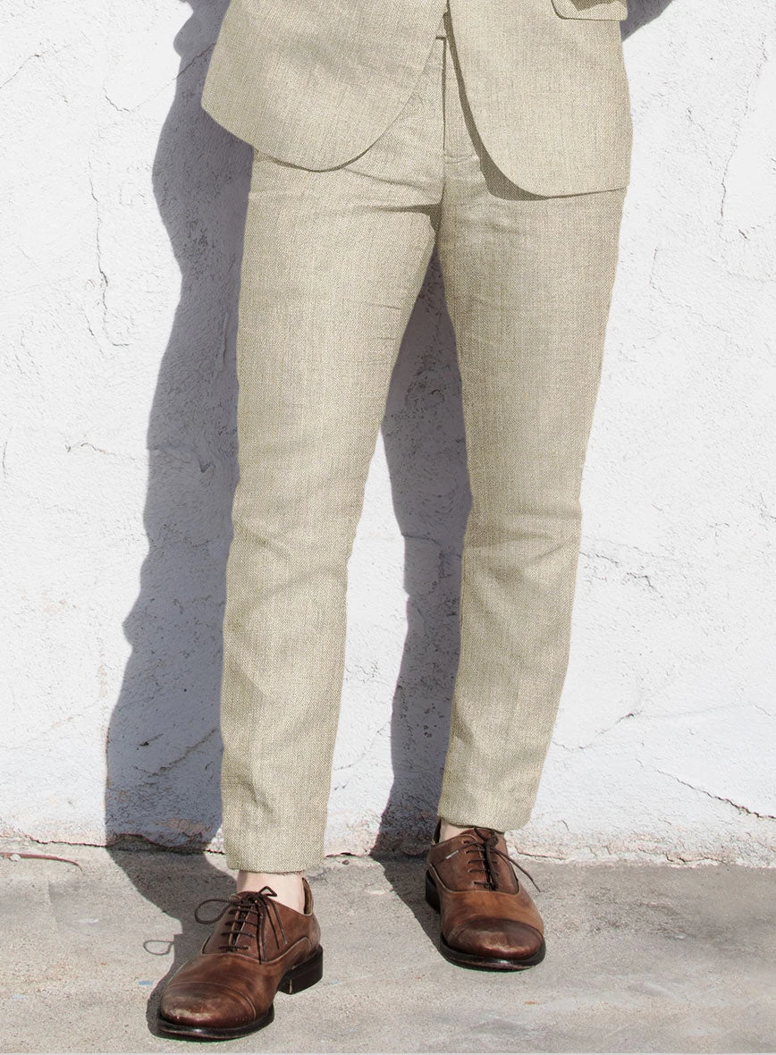 Italian Vintage Beige Linen Suit - Image 4