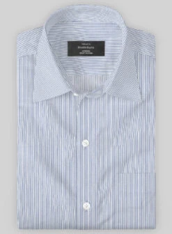 Italian Lombardo Hawkes Blue Pinstripe Shirt