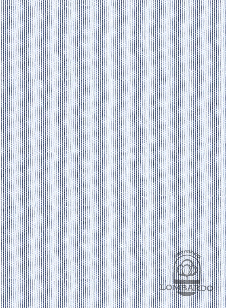 Italian Lombardo Hawkes Blue Pinstripe Shirt - Image 3
