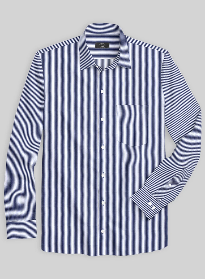 Italian Lombardo Tory Blue Stripes Shirt - Image 2