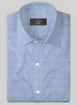 Italian Lombardo Weft Azure Blue Shirt