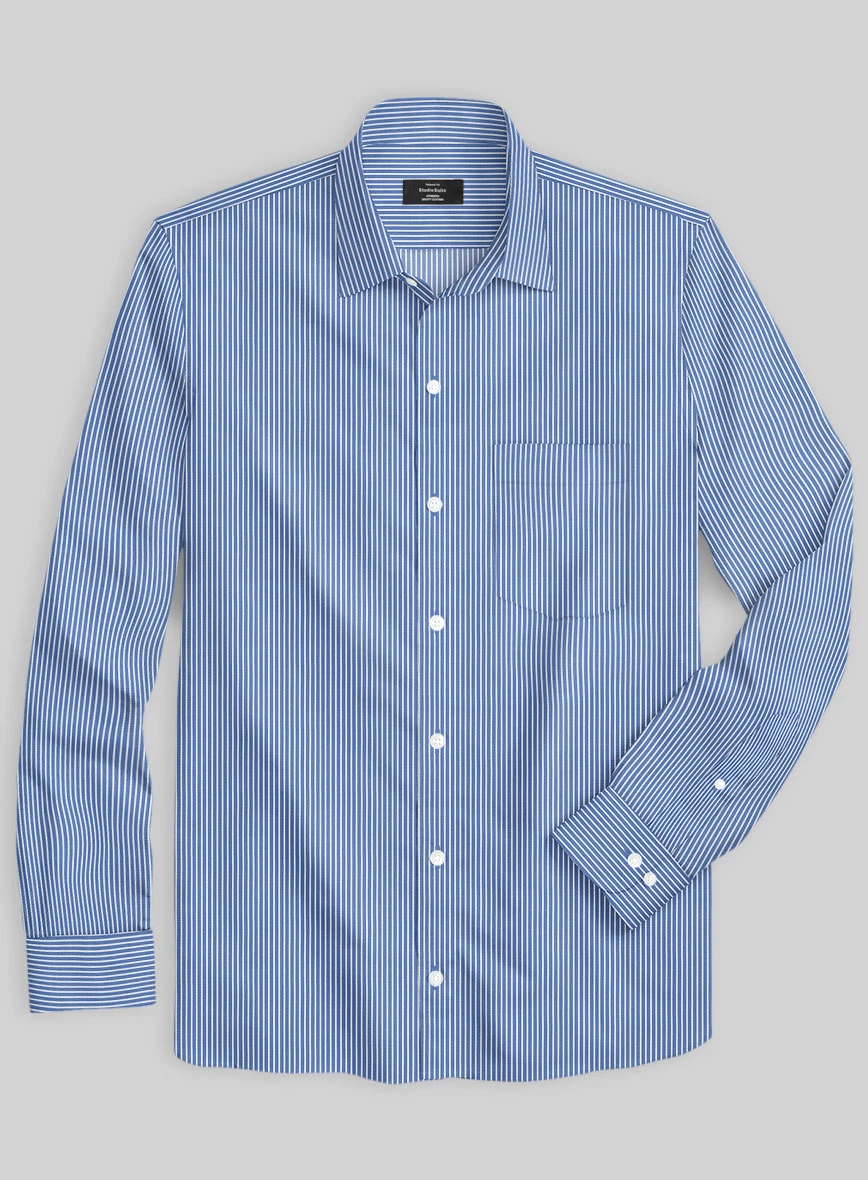 Italian Lombardo Mariner Blue Stripes Shirt - Image 2