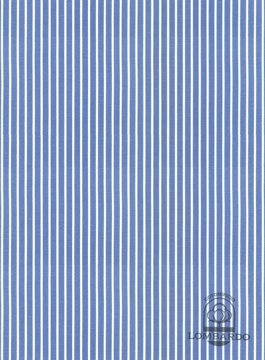 Italian Lombardo Mariner Blue Stripes Shirt - Image 3