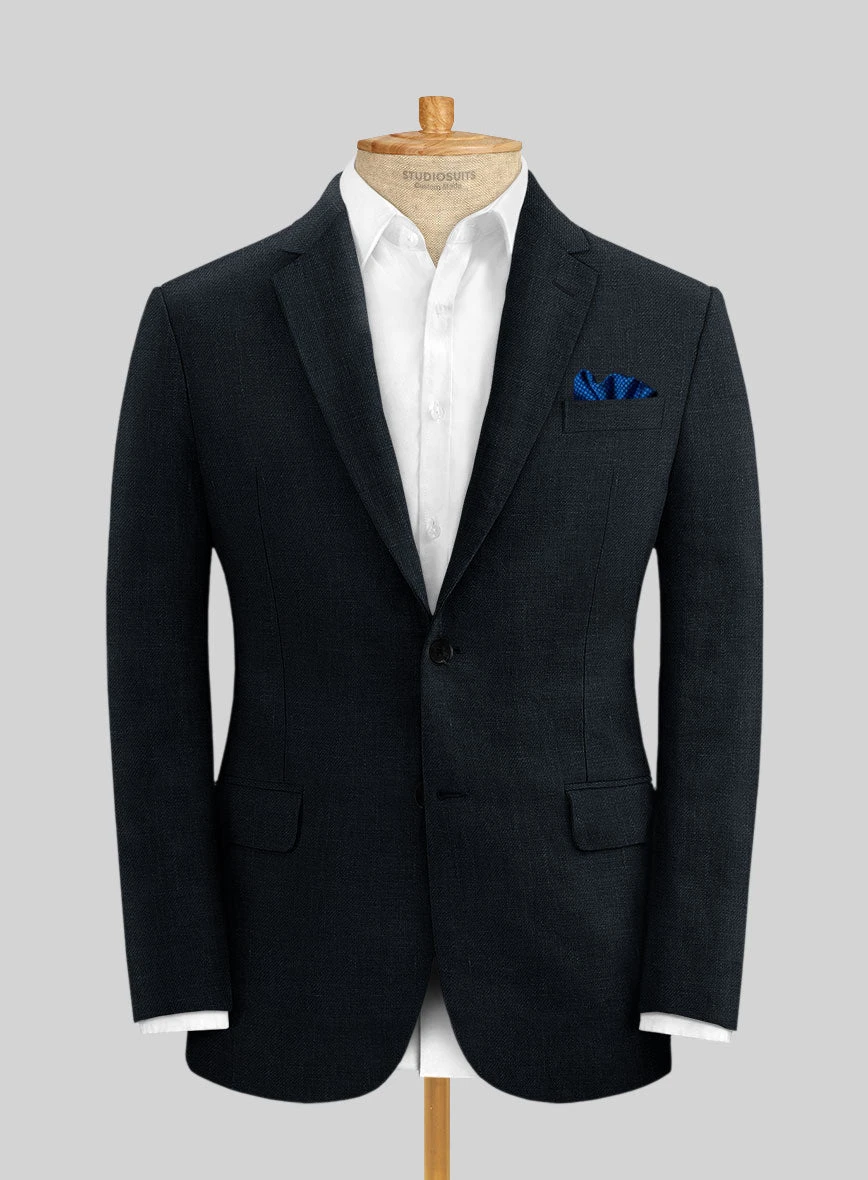 Italian Prato Midnight Linen Suit - Image 3