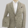 Italian Prato Brown Sharkskin Linen Suit