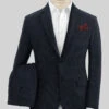 Italian Prato Dark Blue Dobby Linen Suit