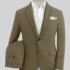 Italian Prato Tan Herringbone Linen Suit