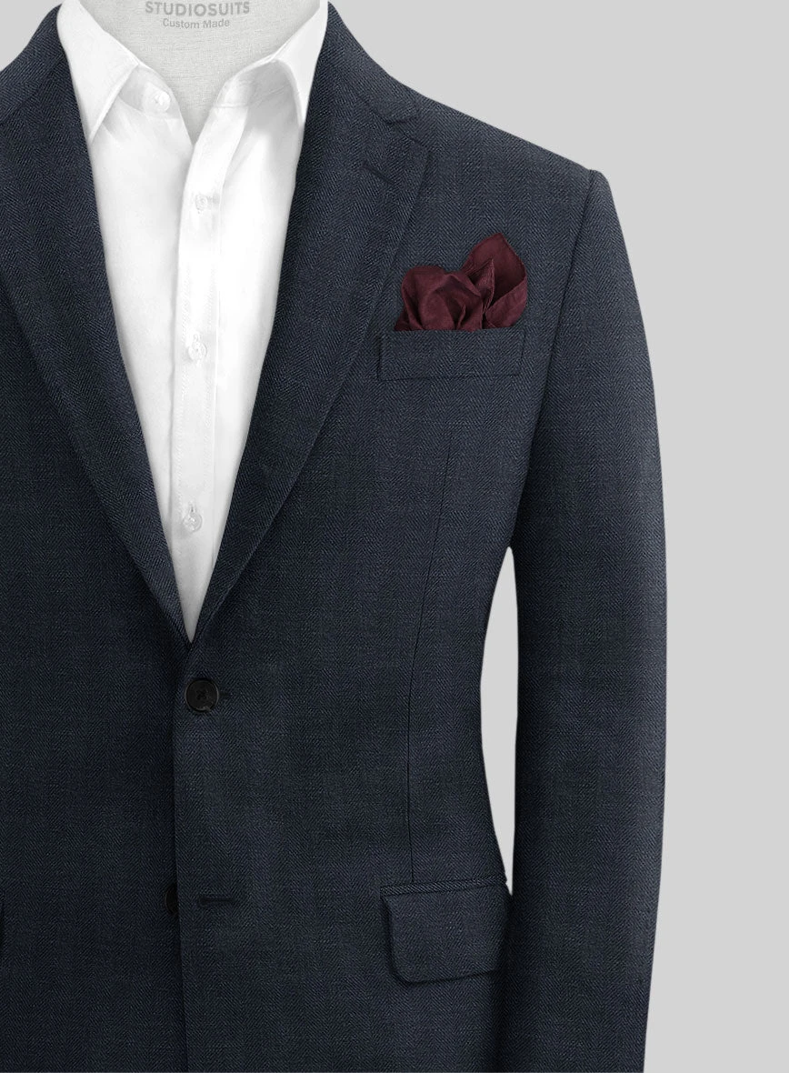Italian Prato Diesel Blue Herringbone Linen Suit - Image 4