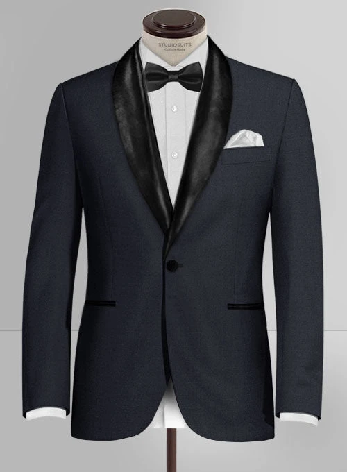 Special Agent Blue Wool Tuxedo Suit - Image 3