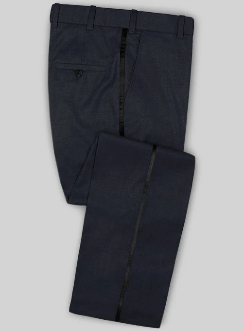 Special Agent Blue Wool Tuxedo Suit - Image 5